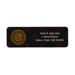 Scorpio Mandala Address Label