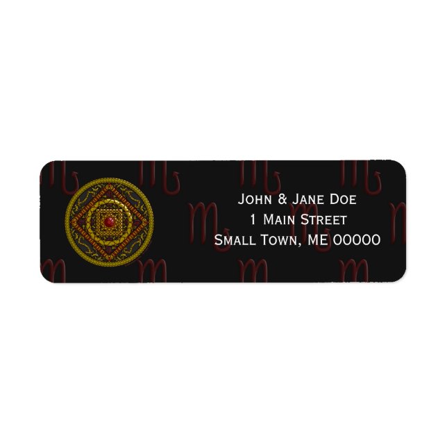 Scorpio Mandala Address Label (Front)