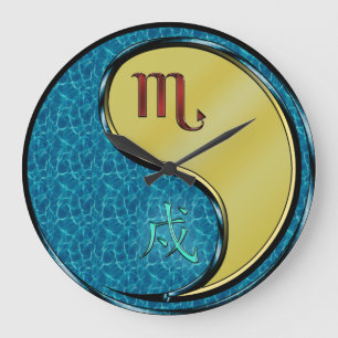 Scorpio & Metal Dog Large Clock