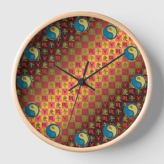 Scorpio & Metal Horse Clock (Front)