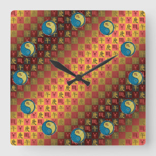 Scorpio & Metal Horse Square Wall Clock
