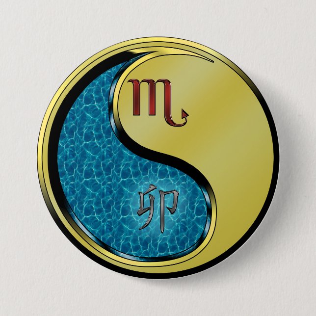 Scorpio & Metal Rabbit 7.5 Cm Round Badge (Front)