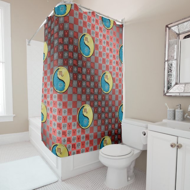 Scorpio & Metal Rabbit Shower Curtain (In Situ)