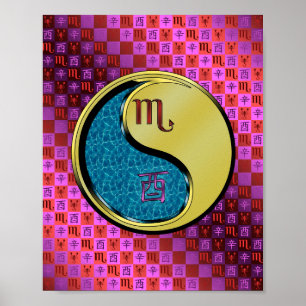 Scorpio & Metal Rooster Poster