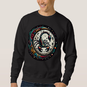 Scorpio Moon Zodiac Sign With Colourful Swirling D Sweatshirt