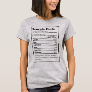 Scorpio Nutrition Fact Zodiac T-Shirt