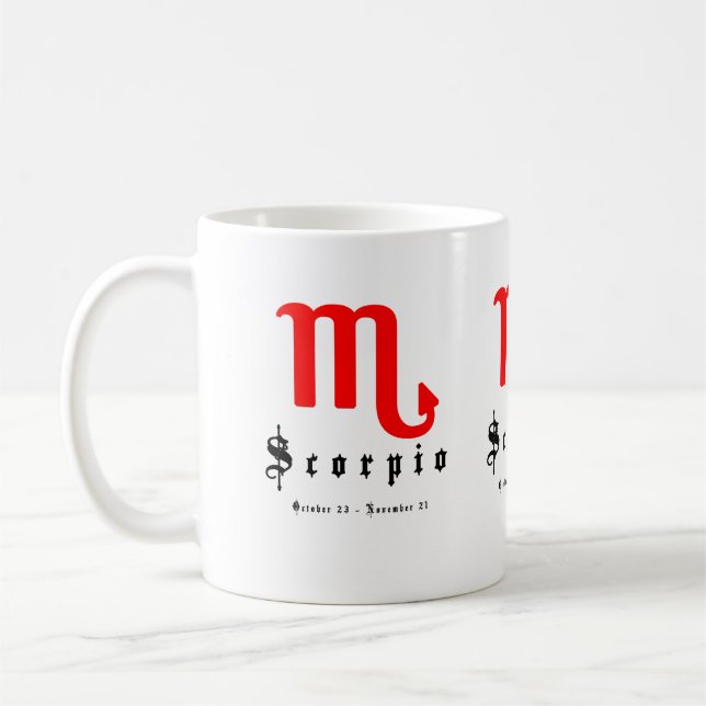 Scorpio, October 23 - November 21 Coffee Mug (Left)