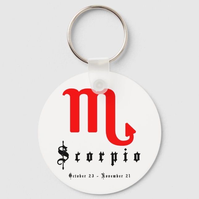 Scorpio, October 23 - November 21 Key Ring (Front)