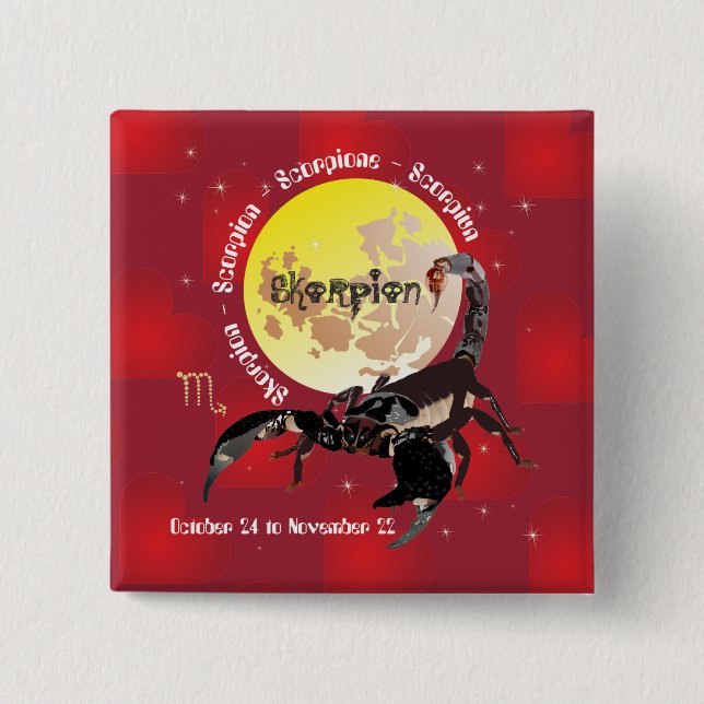 Scorpio October 24 to November 22 Button (Front)