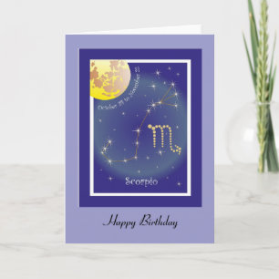 Scorpio October 24 to November 22 Karte Card