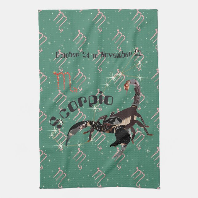 Scorpio October 24 to November 22 Kitchen Towel (Vertical)