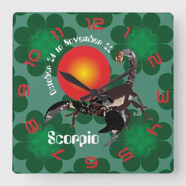 Scorpio October 24 to November 22 Wall Clock (Front)