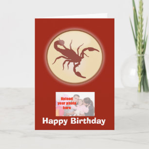 Scorpio October November Birthday with zodiac sign Card