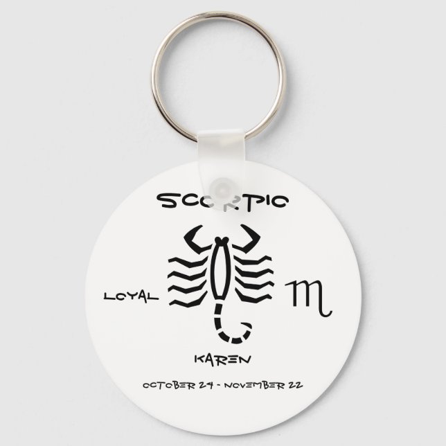 Scorpio Personalised Key Ring (Front)