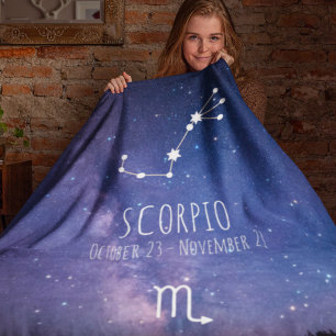 Scorpio Personalised Zodiac Constellation Fleece Blanket