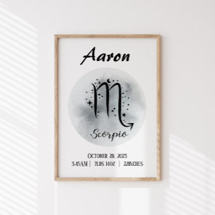 Scorpio Personalised Zodiac Custom name Poster