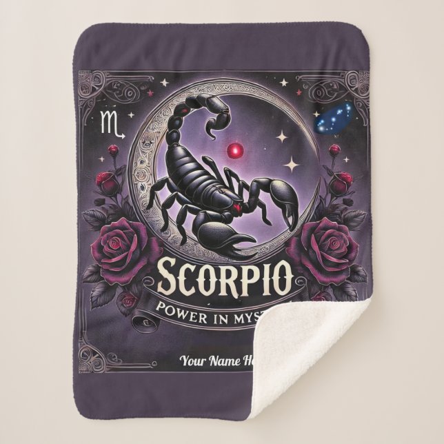 Scorpio “Power in Mystery” Sherpa Blanket (Front)