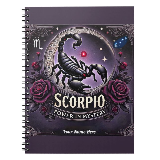 Scorpio “Power in Mystery” Spiral Notebook (Front)