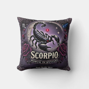 Scorpio “Power in Mystery” Throw Pillow