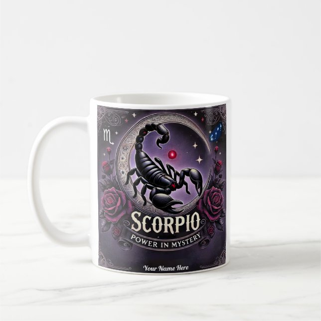 Scorpio “Power in Mystery” Zodiac Mug (Left)