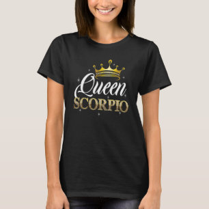 Scorpio Queen For Women Zodiac Diamond Crown T-Shirt