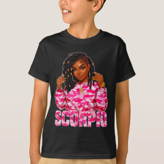 Scorpio Queen Loc'd Black Woman Artwork T-Shirt