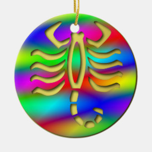 Scorpio Rainbow Scorpion Birthday Christmas Tree Ceramic Tree Decoration