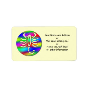 Scorpio Rainbow Zodiac Scorpion Name Tag Gift Tag