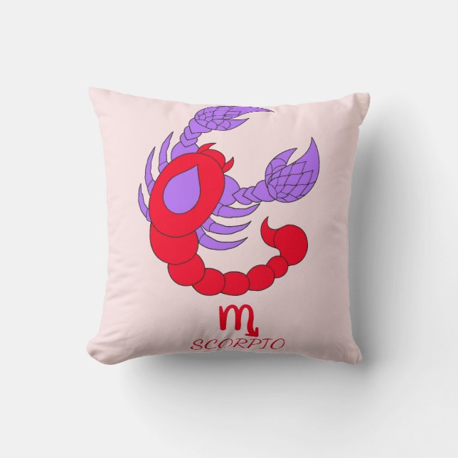 Scorpio Reversible Throw Pillow (Front)