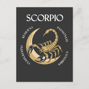 Scorpio Rising Ambitious Competitive Scorpio Trait Postcard
