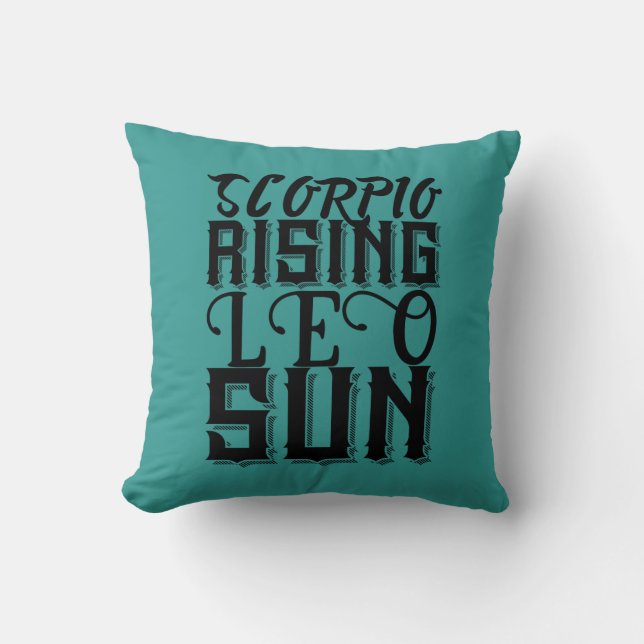 Scorpio Rising Leo Sun Astrology Horoscope Zodiac Cushion (Front)