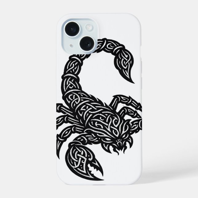 Scorpio Scorpion Sigil — Mythic Zodiac Inkwork iPhone 15 Case (Back)