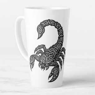 Scorpio Scorpion Sigil — Mythic Zodiac Inkwork Latte Mug