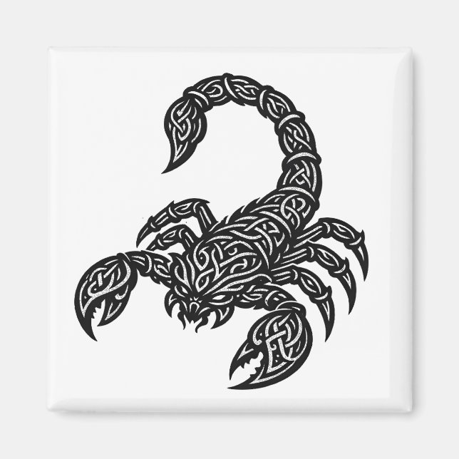 Scorpio Scorpion Sigil — Mythic Zodiac Inkwork Magnet (Front)