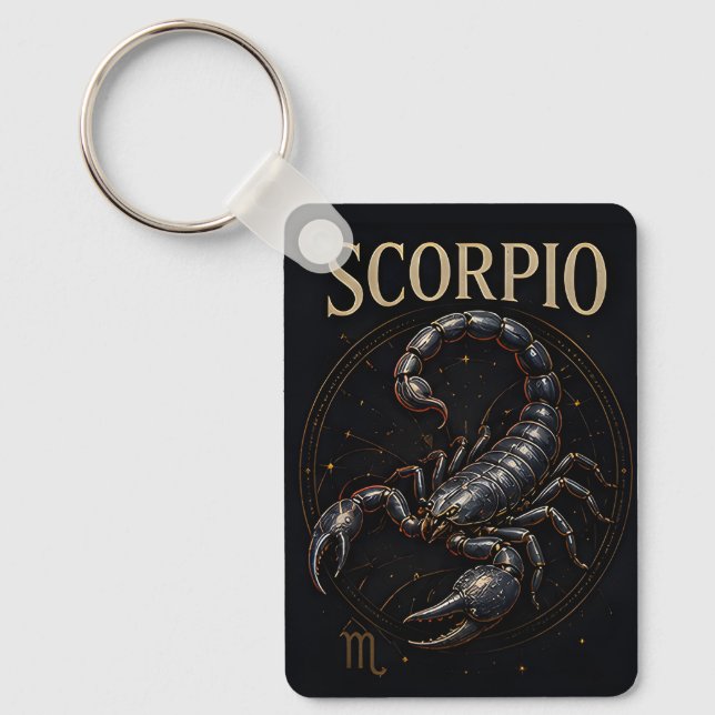 Scorpio Scorpion Zodiac Celestial Astrology Symbol Key Ring (Front)