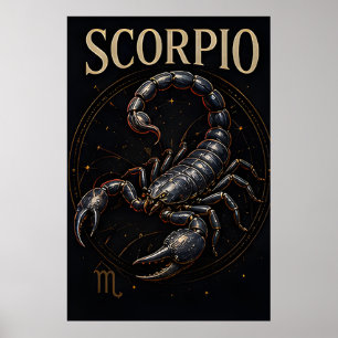 Scorpio Scorpion Zodiac Celestial Astrology Symbol Poster