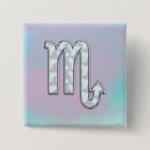 Scorpio Sign in Mother of Pearl Style 15 Cm Square Badge