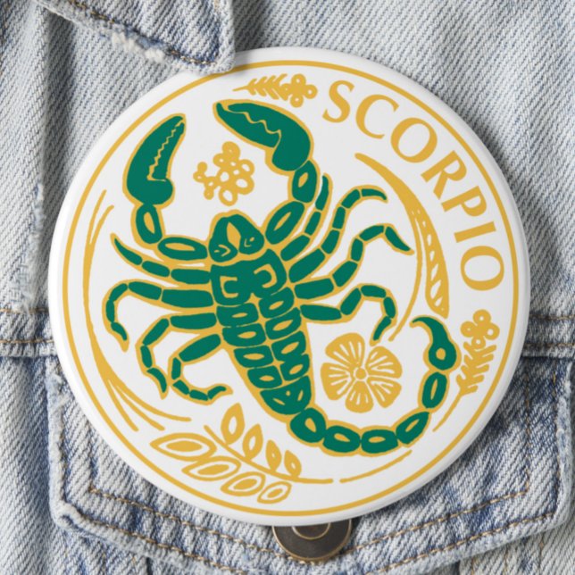 Scorpio Sign of the Zodiac on a 10 Cm Round Badge (Creator Uploaded)