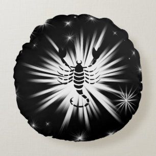 Scorpio sign round cushion