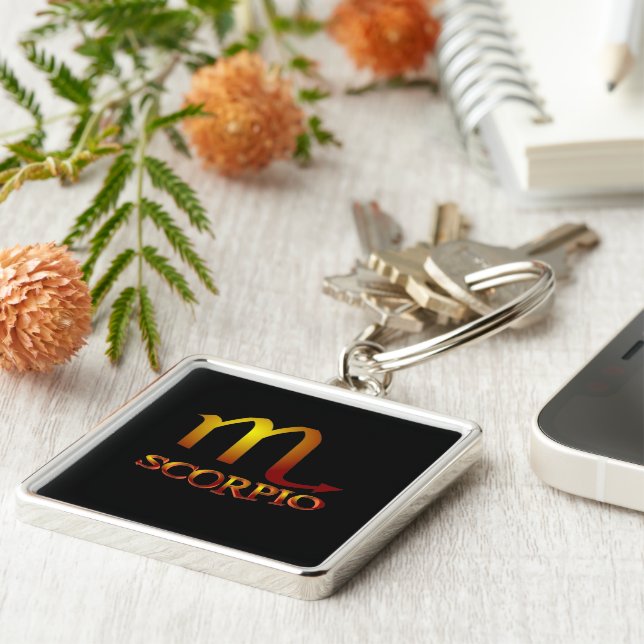 Scorpio Star Gold Key Ring (Side)