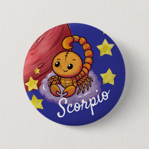 Scorpio star sign Scorion zodiac star 6 Cm Round Badge
