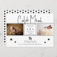 Scorpio Stars Photo Baby Birth Announcement