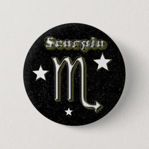 Scorpio symbol 6 cm round badge