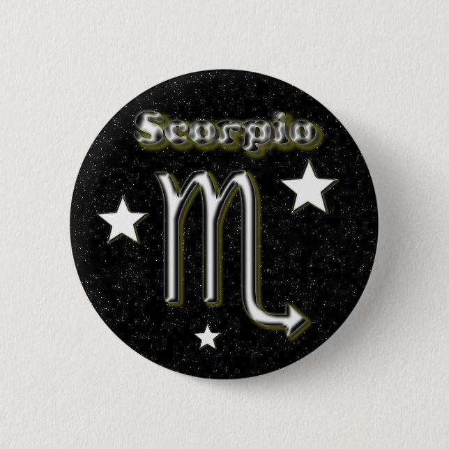 Scorpio symbol 6 cm round badge (Front)