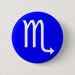 Scorpio Symbol 6 Cm Round Badge