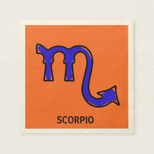 Scorpio symbol napkin