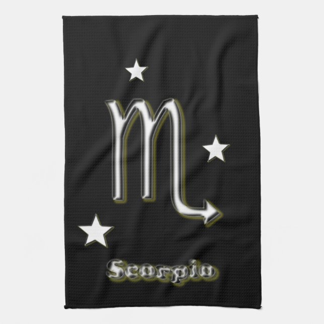 Scorpio symbol tea towel (Vertical)