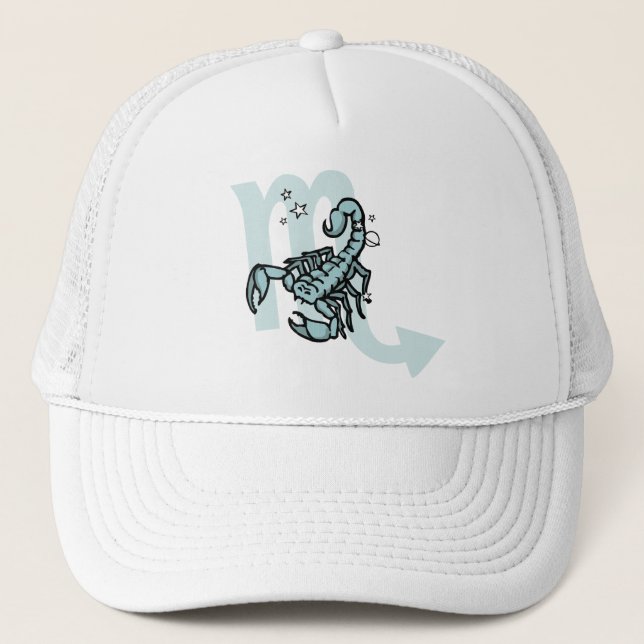 Scorpio The Scorpion zodiac blue graphic hat (Front)