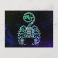 scorpio the scorpion zodiac postcard
