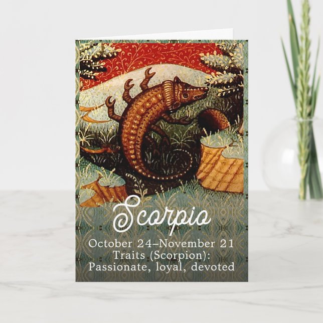 Scorpio the Scorpion Zodiac Sign Birthday Card (Front)
